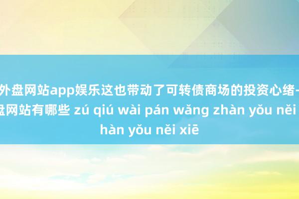 足球外盘网站app娱乐这也带动了可转债商场的投资心绪-足球外盘网站有哪些 zú qiú wài pán wǎng zhàn yǒu něi xiē