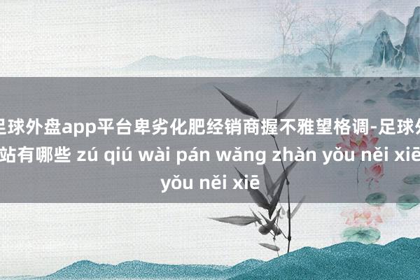 现金足球外盘app平台卑劣化肥经销商握不雅望格调-足球外盘网站有哪些 zú qiú wài pán wǎng zhàn yǒu něi xiē