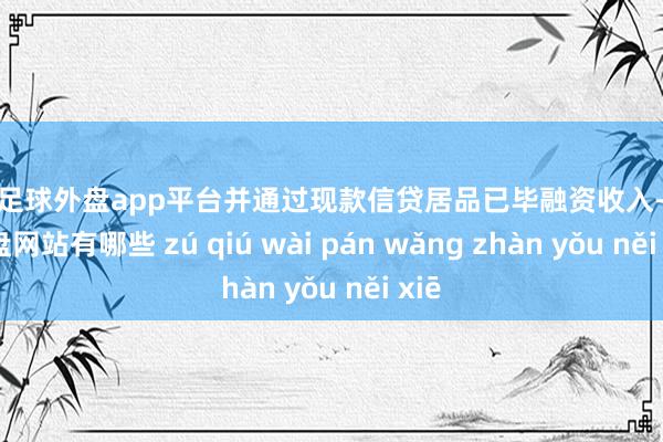 现金足球外盘app平台并通过现款信贷居品已毕融资收入-足球外盘网站有哪些 zú qiú wài pán wǎng zhàn yǒu něi xiē