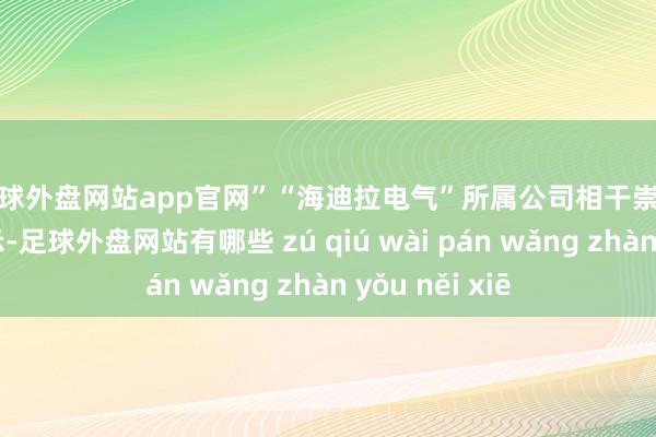 足球外盘网站app官网”　　“海迪拉电气”所属公司相干崇拜东谈主则暗示-足球外盘网站有哪些 zú qiú wài pán wǎng zhàn yǒu něi xiē