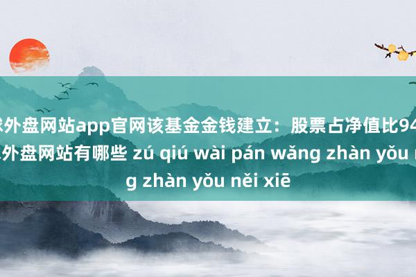 足球外盘网站app官网该基金金钱建立：股票占净值比94.49%-足球外盘网站有哪些 zú qiú wài pán wǎng zhàn yǒu něi xiē